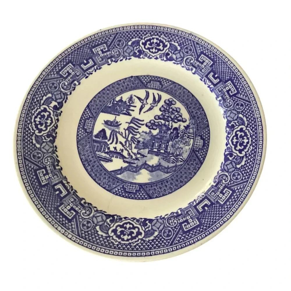Homer Laughlin desert plates vintage made in USA willow ware Asian Orien…